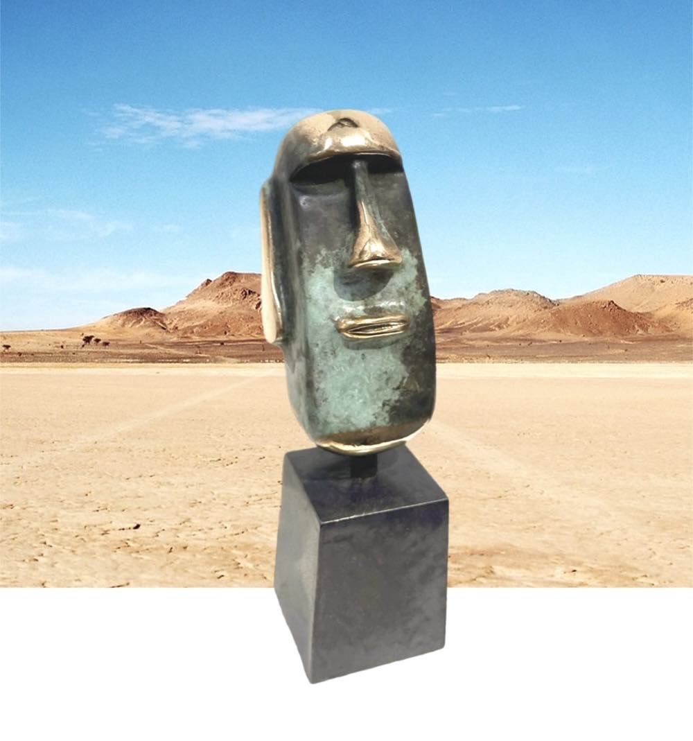 Moai bronzeskulptur 